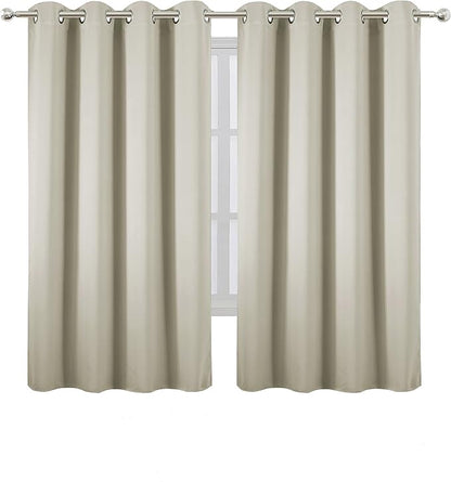 LEMOMO Light Beige Thermal Blackout Curtains/52 x 63 Inch/Set of 2 Panels Room - Image 2