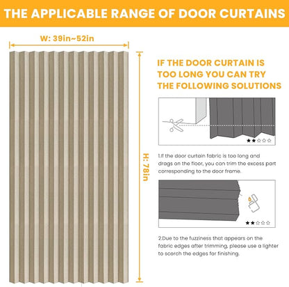 AJAZZ 100% Blackout Magnetic Door Curtain Accordion Doors Interior Folding - Image 3