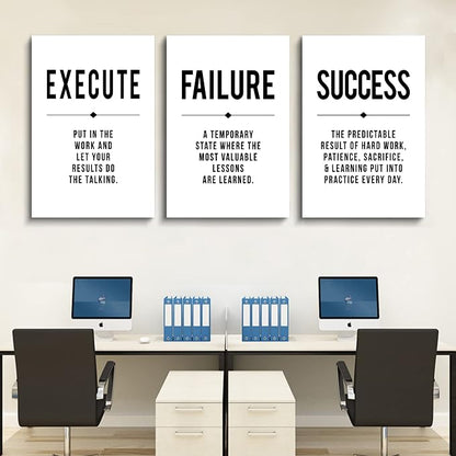 Framed Canvas Wall Art Success Quote, Office Wall Art, Positive Motivational - Image 5