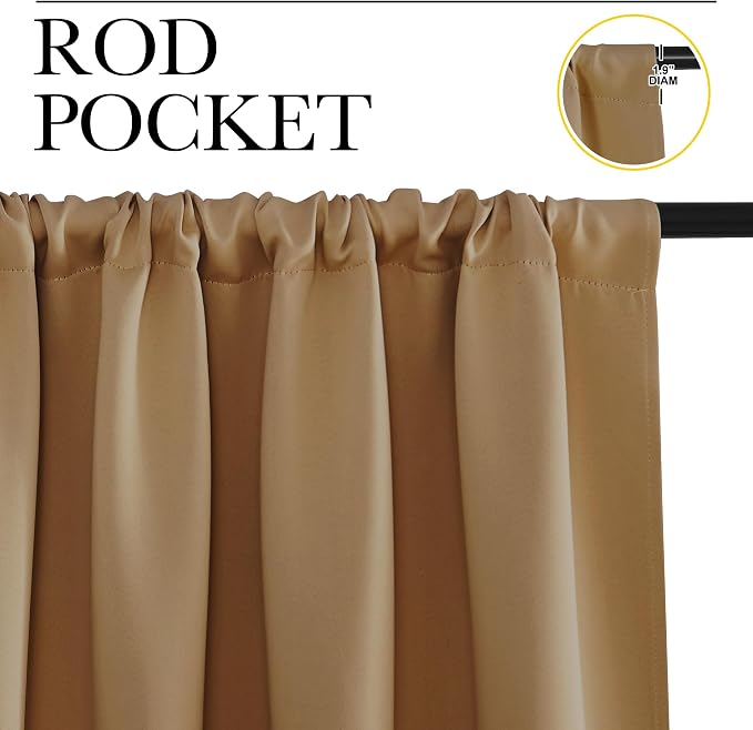 NICETOWN Kitchen Curtains, Short Blackout Drapes, Thermal Insulated Blackout - Image 2