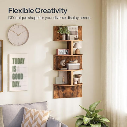 HOOBRO Corner Shelf Wall-Mounted, 4-Tier Corner Bookshelves - Image 4