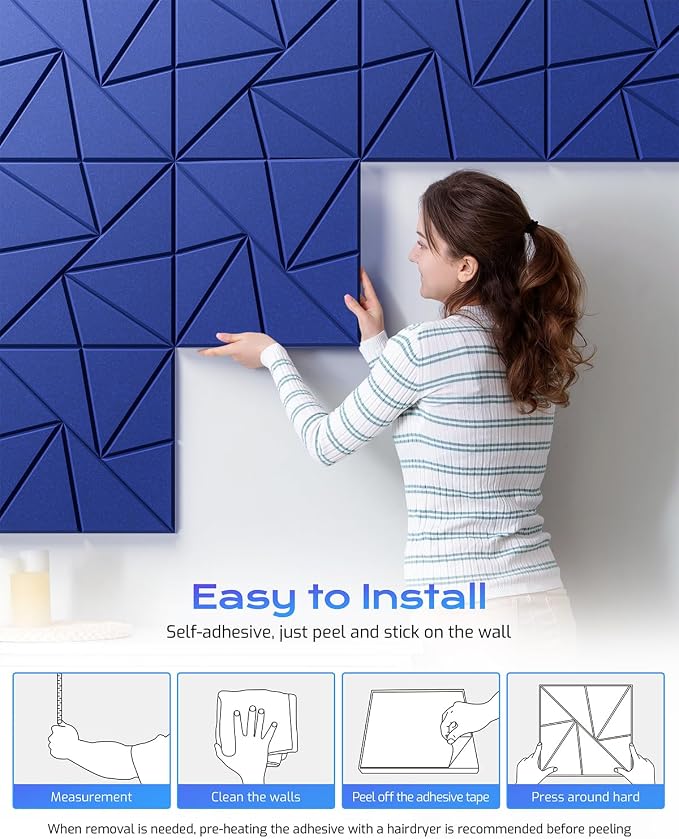 12 Pack Acoustic Panels, Sound Proof Foam Panels - Image 6