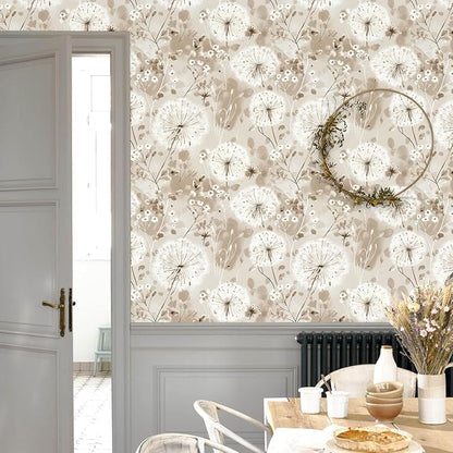 Nukofal Flora Peel and Stick Wallpaper Dandelion Wallpaper Floral Contact Paper - Image 3