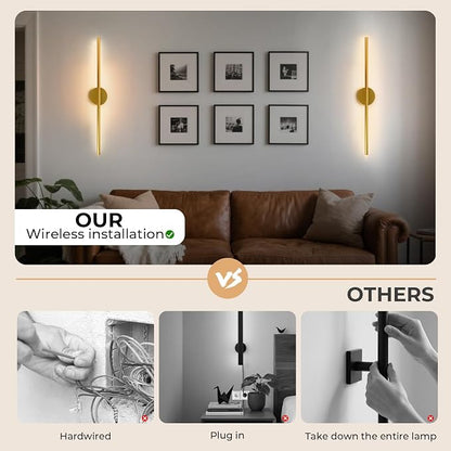 GvvooHome Battery Operated Wall Sconces Set of 2, 10000mAh Wireless - Image 4