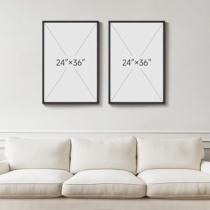 Framed Black and White Abstract Wall Art - Image 3
