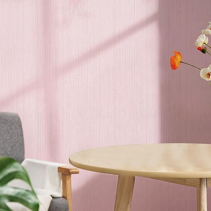 Pink Grasscloth Peel and Stick Wallpaper - Image 6