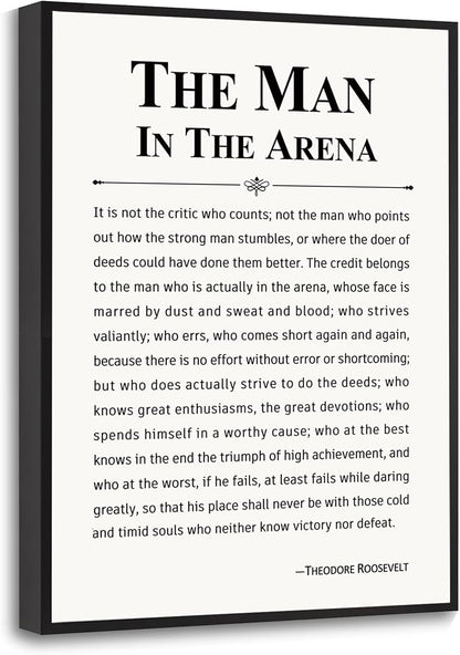 Howwii Inspirational Wall Art Office Decor The Man in the Arena Motivational by Howwii