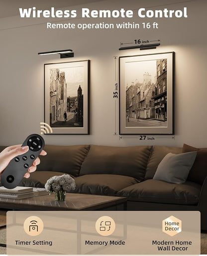EZVALO Picture Light for Wall, 4800mAh Rechargeable Wireless Remote Battery - Image 4