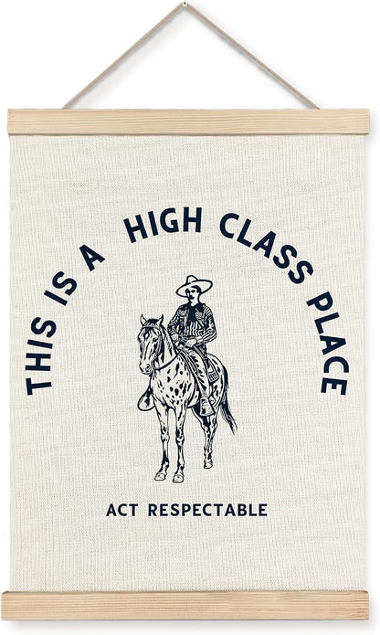 Foritho Funny Western Cowboy Poster Wall Art Framed, This Is A High Class Place by Unknown