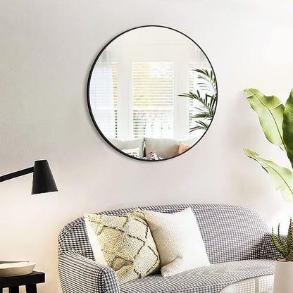 HARRITPURE Round Mirror 23.6" Black Wall Mounted Circle Mirror - Image 9