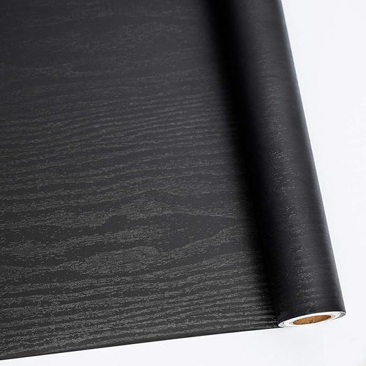 Abyssaly Peel and Stick Wallpaper Black Wood Contact Paper Decorative by Abyssaly