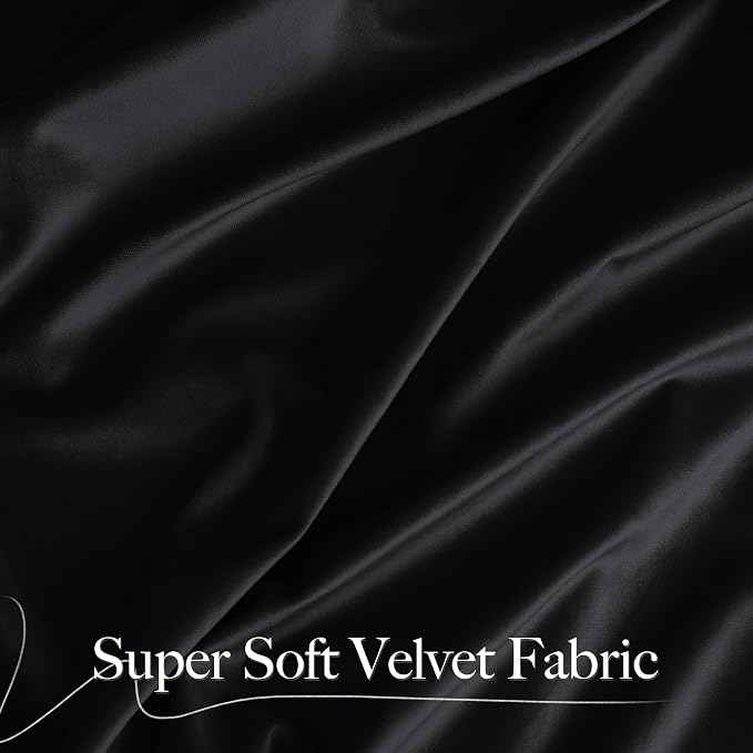 NICETOWN 102 inch Black Velvet Curtains - Image 4
