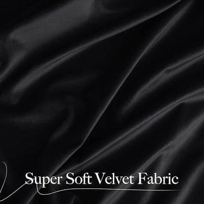 NICETOWN 102 inch Black Velvet Curtains - Image 4