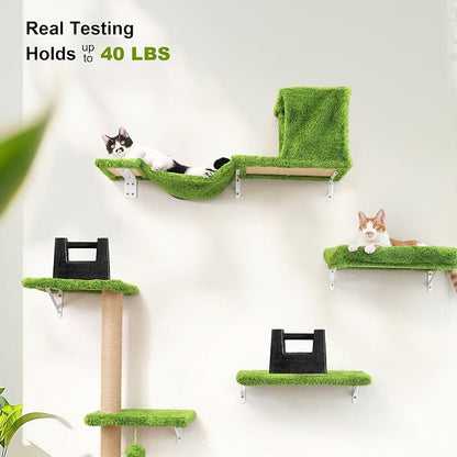FUKUMARU Cat Wall Shelves, Stable & Safe 5 in 1 Cat Walls Furniture Set - Image 5