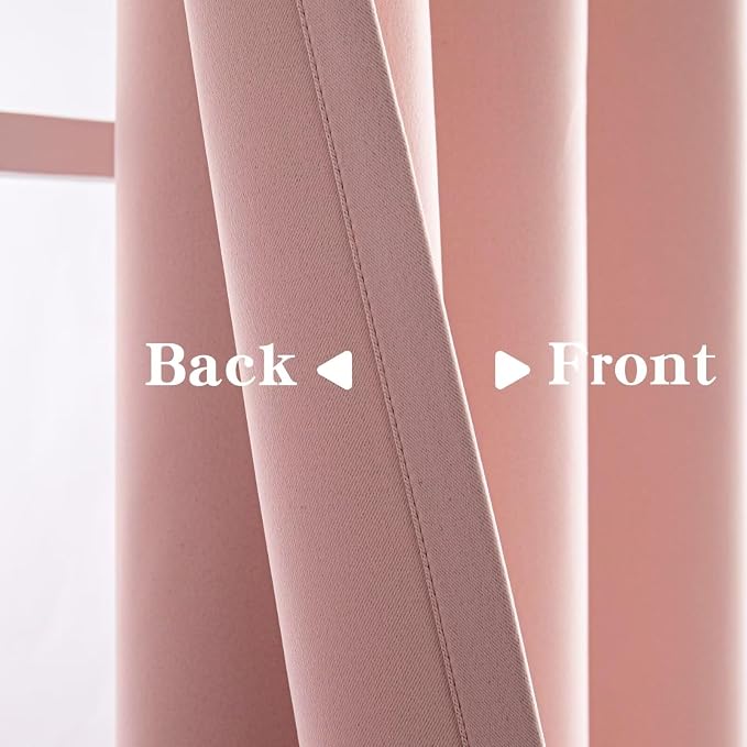 IGEMAEVE Gossamer Pink Curtains 84 Inch Length 2 Panels Set, Light Filtering - Image 4
