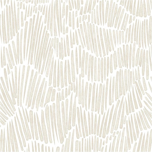 Theper Beige Wallpaper 17.3"×197" Modern Striped Peel and Stick Wallpaper Vinyl by Theper