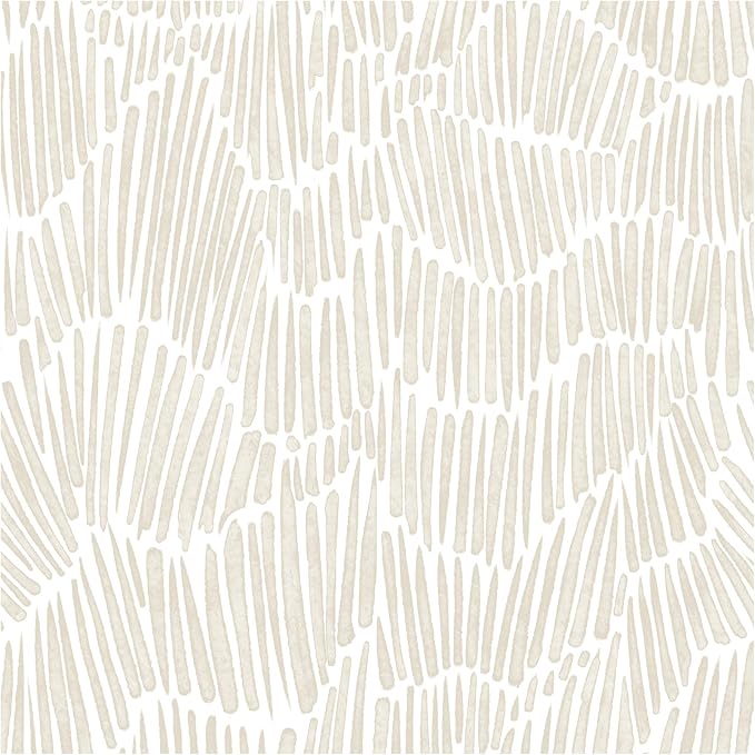 Theper Beige Wallpaper 17.3"×393" Modern Striped Wallpapers Peel and Stick by Theper