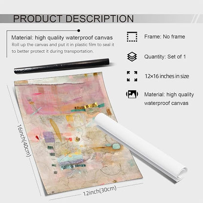 Medpol Abstract Modern Watercolor Painting Wall Art Trendy Vibrant Pastel - Image 2