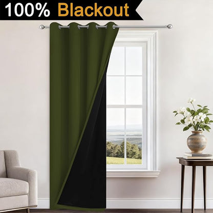 Yakamok 100% Blackout Curtains 96 Inches Long, 2 Thick Layers Heat and Full - Image 2