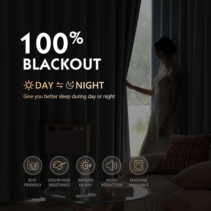 FMFUNCTEX 100% Blackout Curtains - Image 3