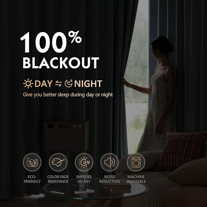 FMFUNCTEX 100% Blackout Curtains - Image 3