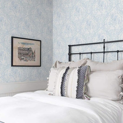 Ismoon Floral Peel and Stick Wallpaper Blue Contact Paper Boho Watercolor - Image 4