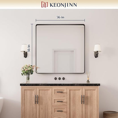 Keonjinn Black Bathroom Mirrors - Image 8