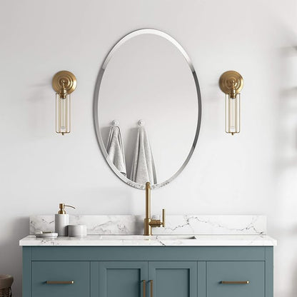 Better Bevel Frameless Oval Mirror, 23.5" x 33" Bathroom Wall Mirror w/Beveled - Image 2