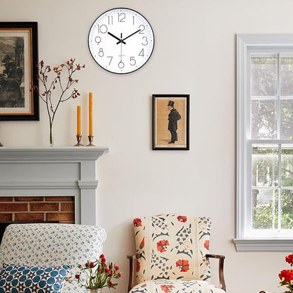 Wall Clock 12 Inch Silent Non-Ticking Modern Wall Clocks Battery Operated - Image 2
