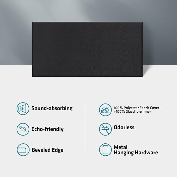 UMIACOUSTICS 2 PCS Acoustic Panel, 47.2" x 23.6" x 2" Fiberglass Sound Proof - Image 4