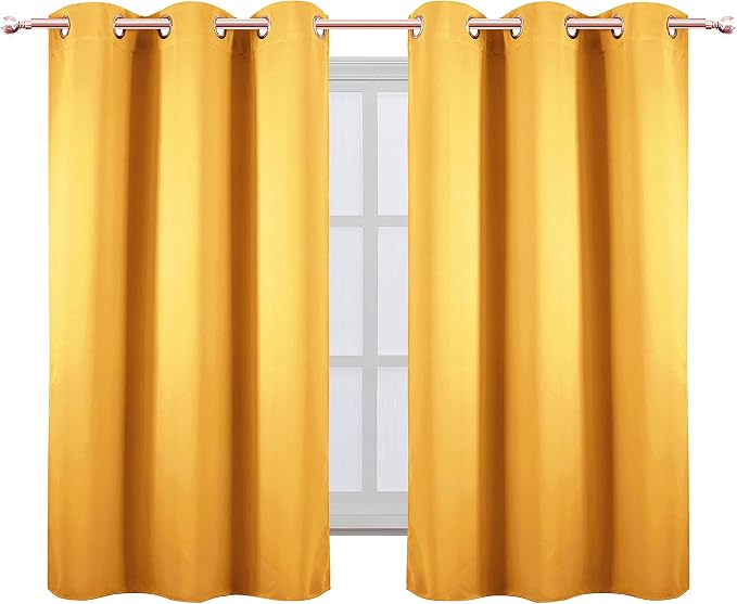 LEMOMO Yellow Thermal Blackout Curtains/38 x 54 Inch/Set of 2 Panels Room - Image 2