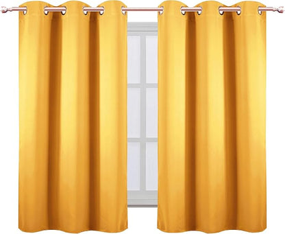 LEMOMO Yellow Thermal Blackout Curtains/38 x 54 Inch/Set of 2 Panels Room - Image 2