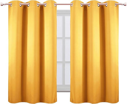LEMOMO Yellow Thermal Blackout Curtains/38 x 54 Inch/Set of 2 Panels Room - Image 2