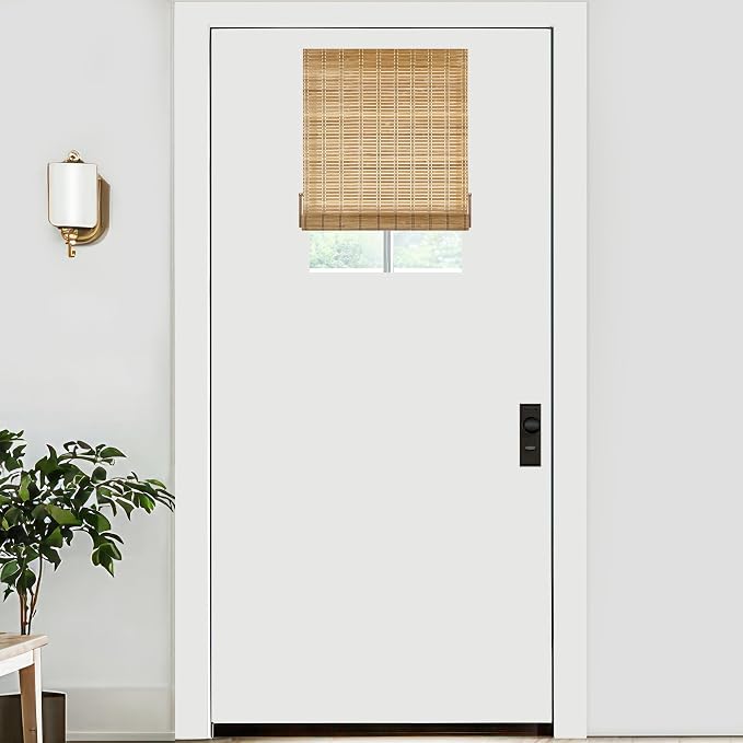 LazBlinds No Tools No Drill Bamboo Roller Shades, Cordless Bamboo Blinds by LazBlinds