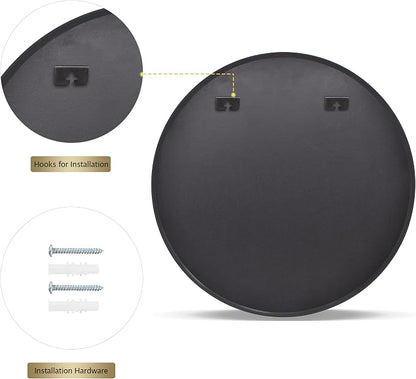 VooBang Round Mirror 19.6" Black Wall Mounted Circle Mirrors Vanity Mirror - Image 4