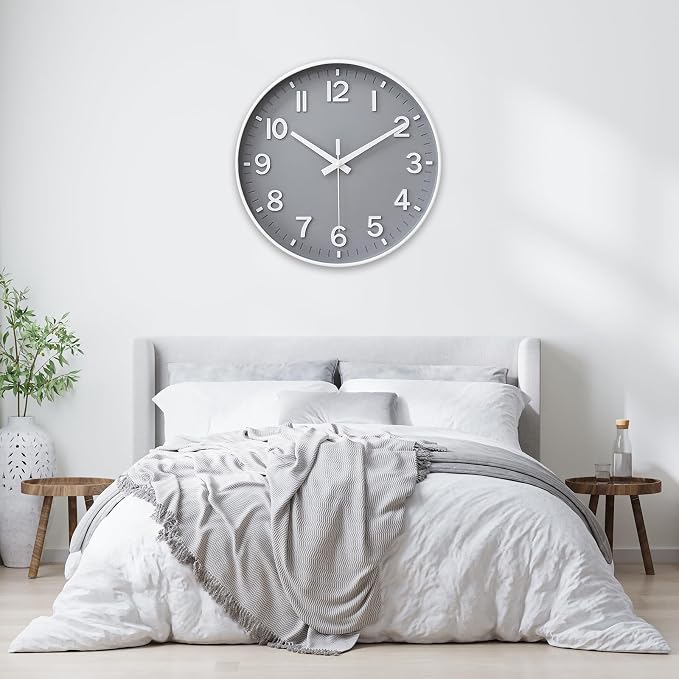 HZDHCLH Wall Clocks Battery Operated, Wall Clock Gray, 14 inch Wall Clock - Image 8