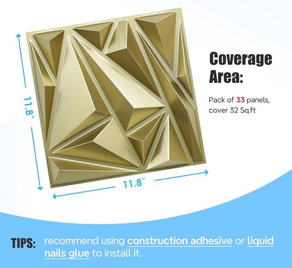 STICKGOO 3D Wall Panels for Interior Wall Decor, Lightning Diamond Textured - Image 4