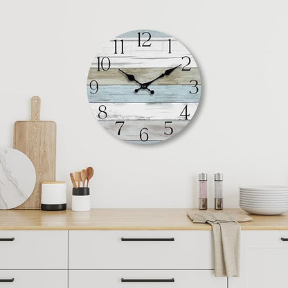 Wall Clock, Silent Non Ticking Wall Clocks Battery Operated, Rustic Wooden - Image 9