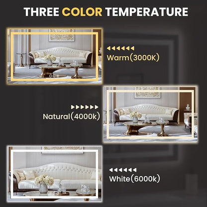 LOAAO 68"x40" LED Bathroom Mirror - Image 5