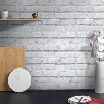 COMSTICKC 3D Faux White Brick Wall Panels Peel and Stick Wall Stickers - Image 2