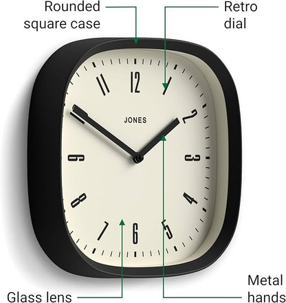 JONES CLOCKS® Marvel wall Clock | Modern Retro Rounded Square Clock | 10 inch | - Image 6