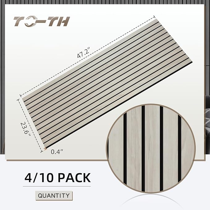 TO-TH Wood-Look Acoustic Wall Panels, 10 Pack 47.2” x 23.6” Acoustic Panels - Image 7