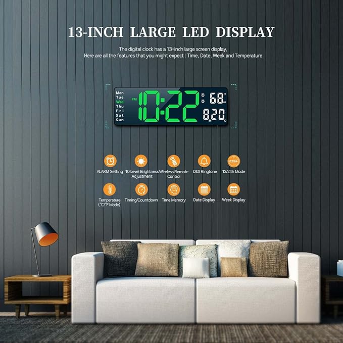Digital Clock, Digital Wall Clock - Image 2