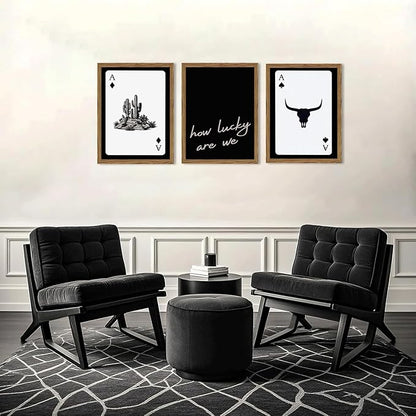 Western Wall Art Set of 3, Southwestern Cowboy Playing Card Wall Decor - Image 5