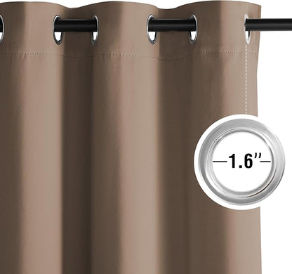 NICETOWN Room Darkening Draperies Curtains Panels, 2 Panels Cappuccino W52 x L90 - Image 4