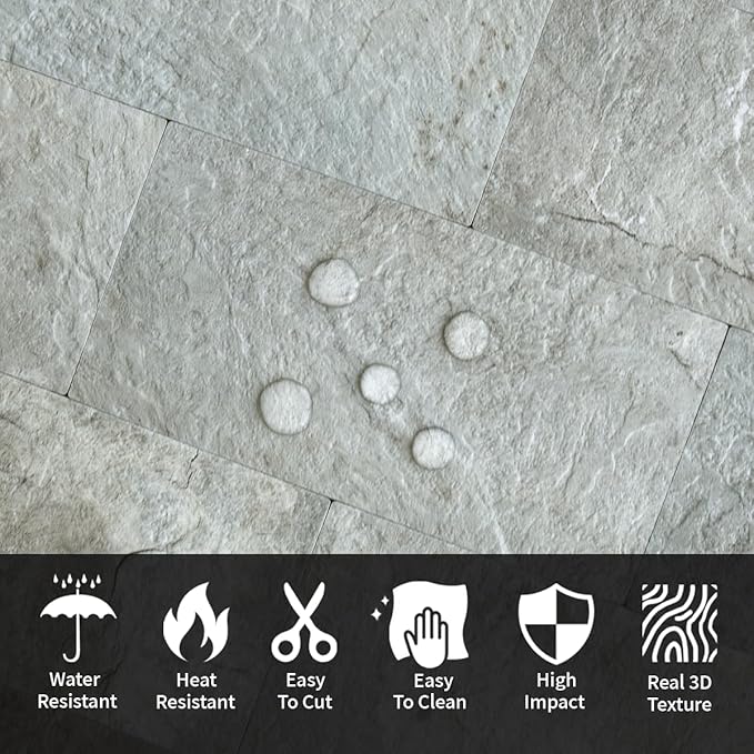 AULIGET 4 Pieces Mountain Rock Peel and Stick Backsplash Wall Tile, 4 Pieces - Image 3