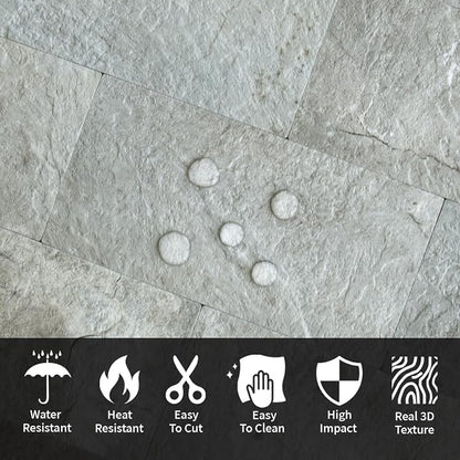 AULIGET 4 Pieces Mountain Rock Peel and Stick Backsplash Wall Tile, 4 Pieces - Image 3