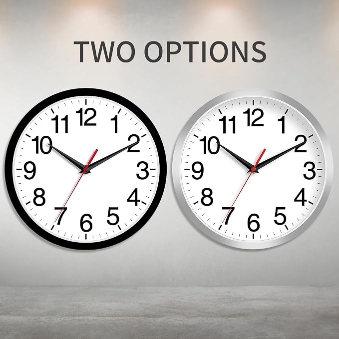 Rohioue Wall Clock Modern 8 Inch Battery Operated Silent Non Ticking Small - Image 2