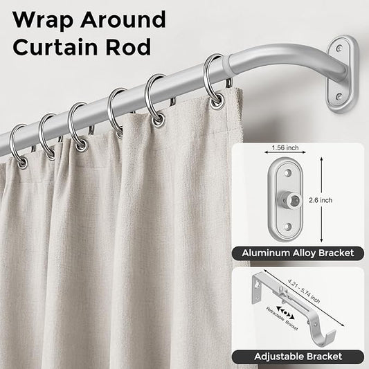 2 Pack Curtain Rods 36-88 Inch, 1 Inch Adjustable Heavy Duty Room Darkening - Image 2