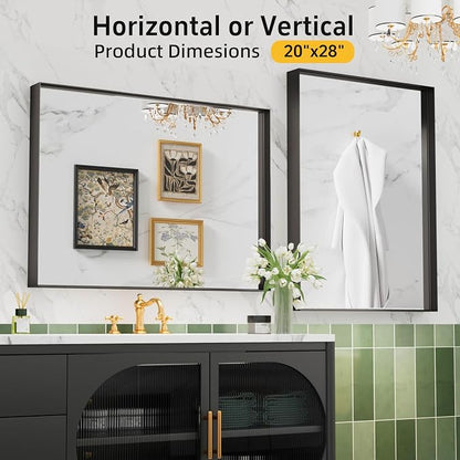 20”x 28” Black Bathroom Mirrors - Image 8